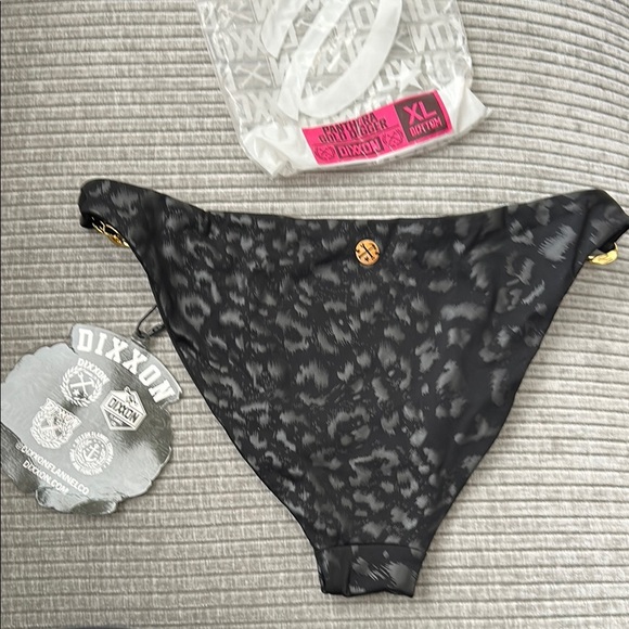 Dixxon Panthera gold digger Black Bikini Bottom with Gold Chain XL - Picture 2 of 3